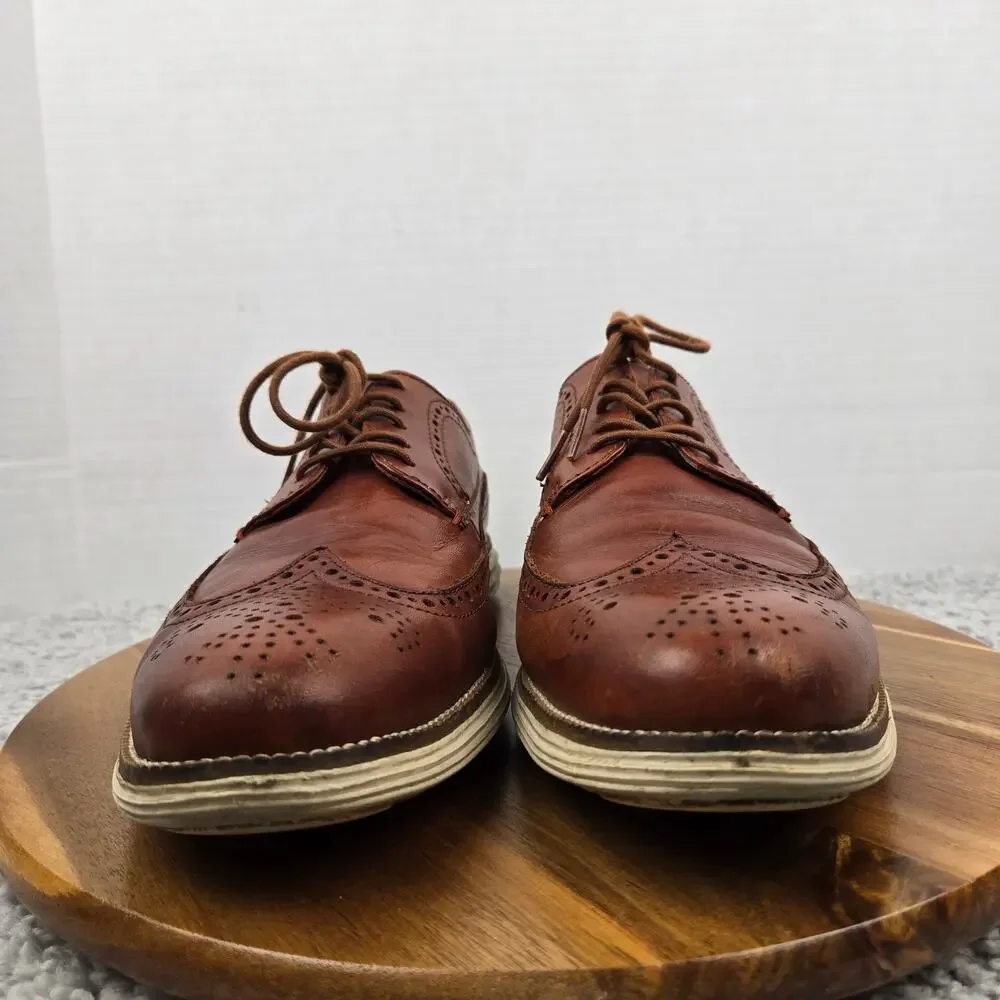 Cole Haan Mens 10.5M Original Grand Brown Woodbury Long Wingtip Casual Oxford